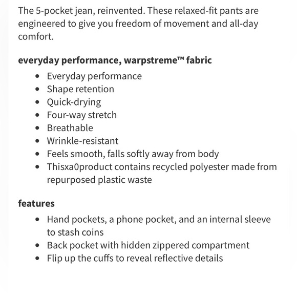 Lululemon ABC Relaxed Fit 5 Pocket Pant Size 33, Warpstreme Material - Picture 4 of 12